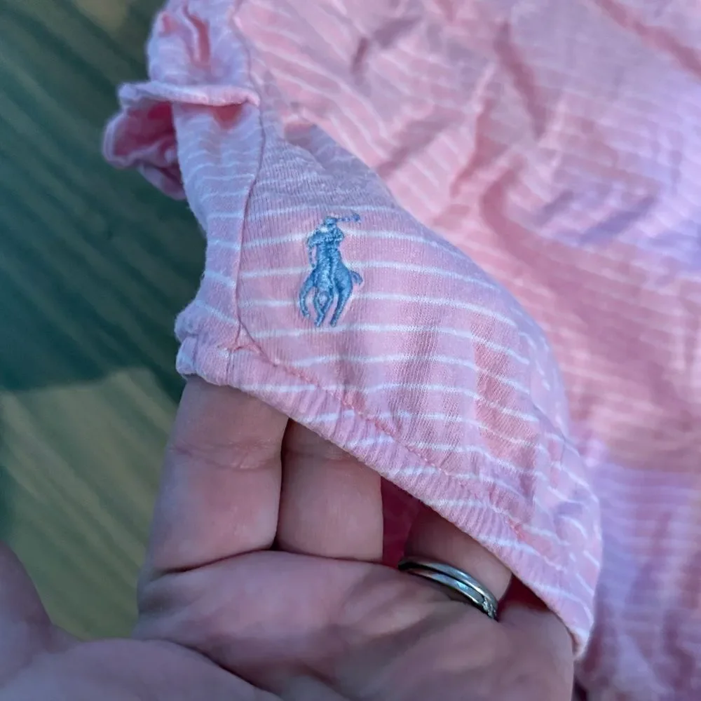 Ralph Lauren Pink Striped Baby bubble 9m